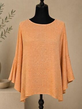 Women's Peach Bell-Sleeve Top